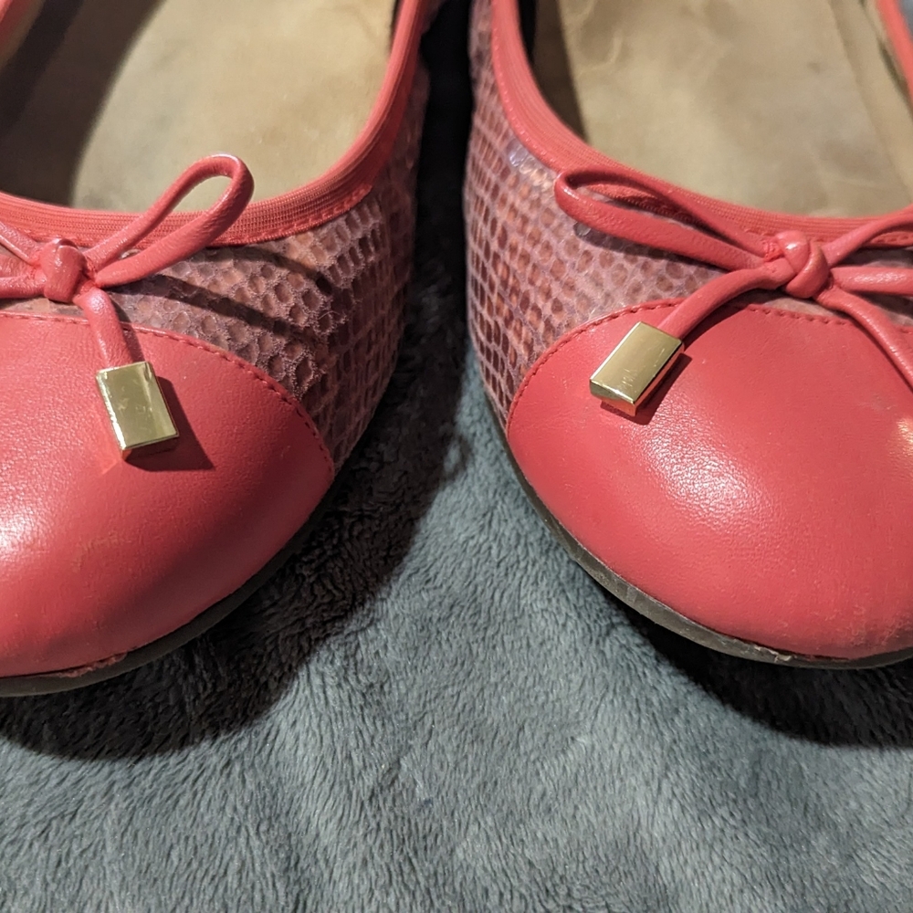Vionic Pink Flats with Gold Accents